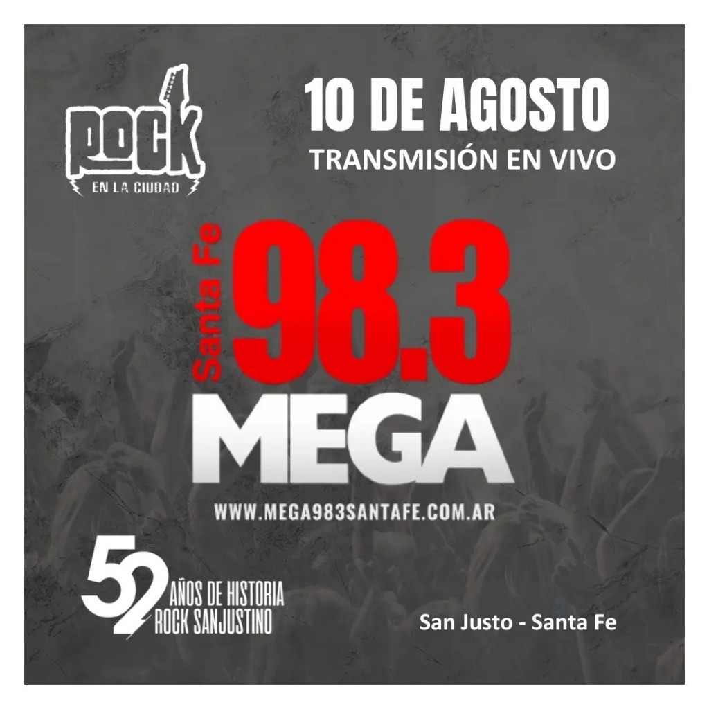 SUPER TRANSMISIÓN!!!! ROCK EN LA CIUDAD en vivo por MEGA 98.3 SANTA FE!!!!!!!!!!!!!!!!