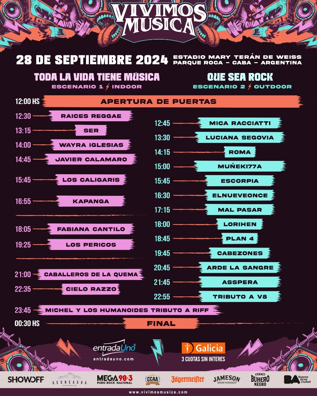 28/9 - se viene el VIVIMOS MÚSICA en Capital Federal